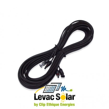 Allonge câble solaire 2x4mm² avec 2x type MC4 (au mètre)