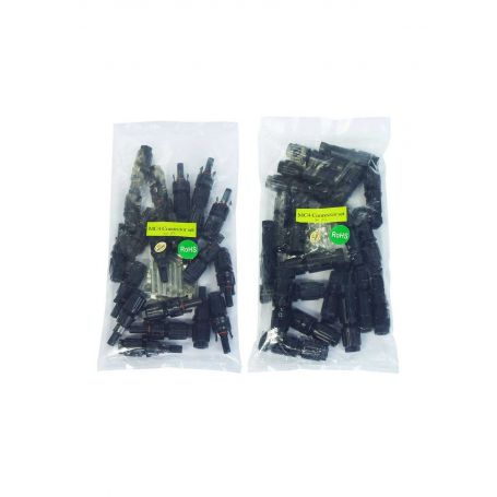 Pack de 20 connecteurs type MC4 mâle et femelle