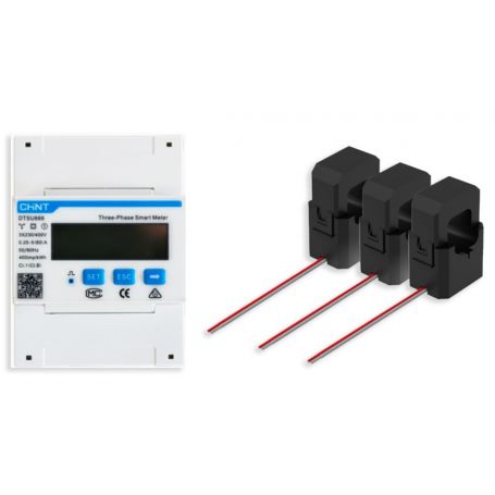 Smart Meter CHINT Tri + CTs (pour routeur Solenso SLS/SLT)