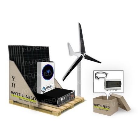 Kit autoconsommation 6 panneaux avec stockage LITHIUM et éolienne