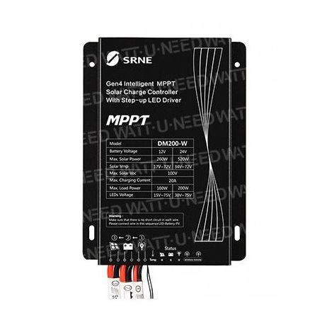Contrôleur de charge solaire SRNE MPPT Gen4 DM200