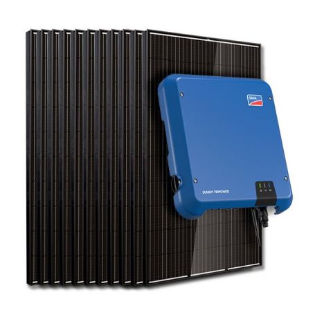 Kit 10 panneaux autoconsommation / réinjection tri 3000W  SMA  sans stockage