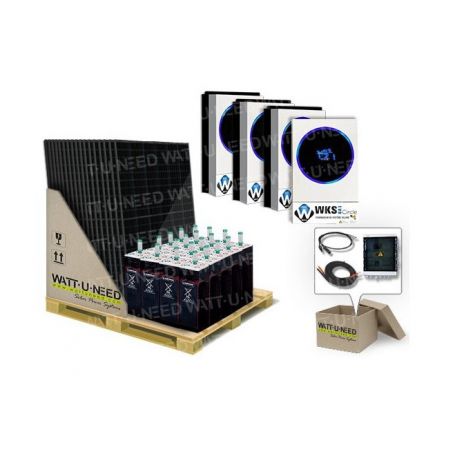 Kit autoconsommation 42 panneaux 20kVA avec stockage OPzS