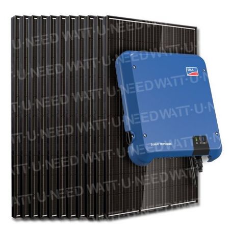 Kit 40 panneaux autoconsommation / réinjection tri 10kW SMA sans stockage