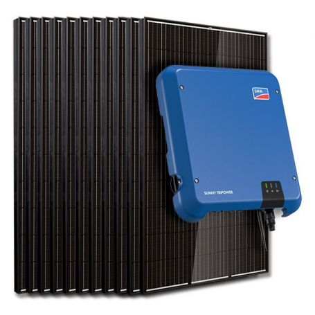 Kit 35 panneaux autoconsommation / réinjection tri 10kW SMA sans stockage
