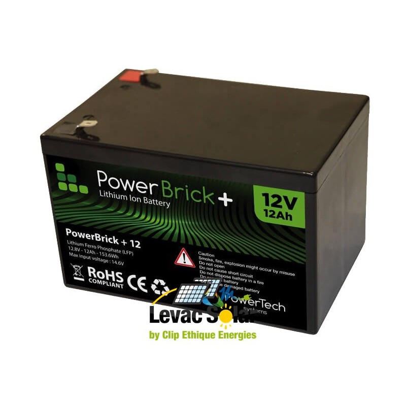 Batterie lithium PowerBrick+ 12V 12Ah - Levac solar