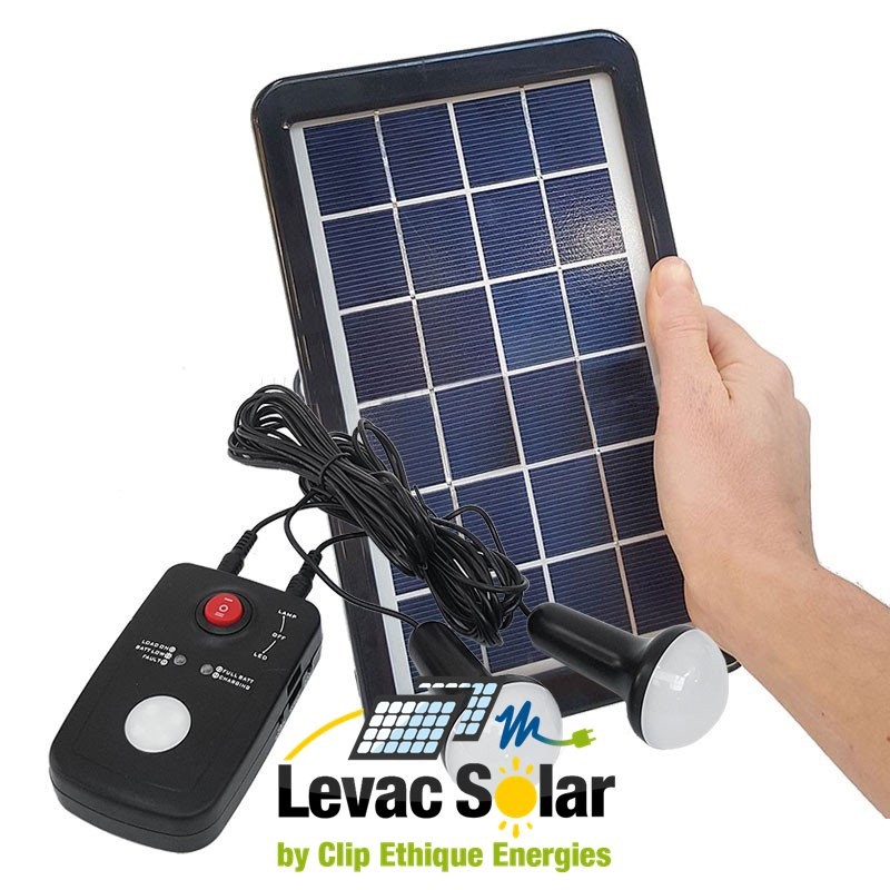 kit solaire avec ampoules et chargeur pour camping ou application nomade